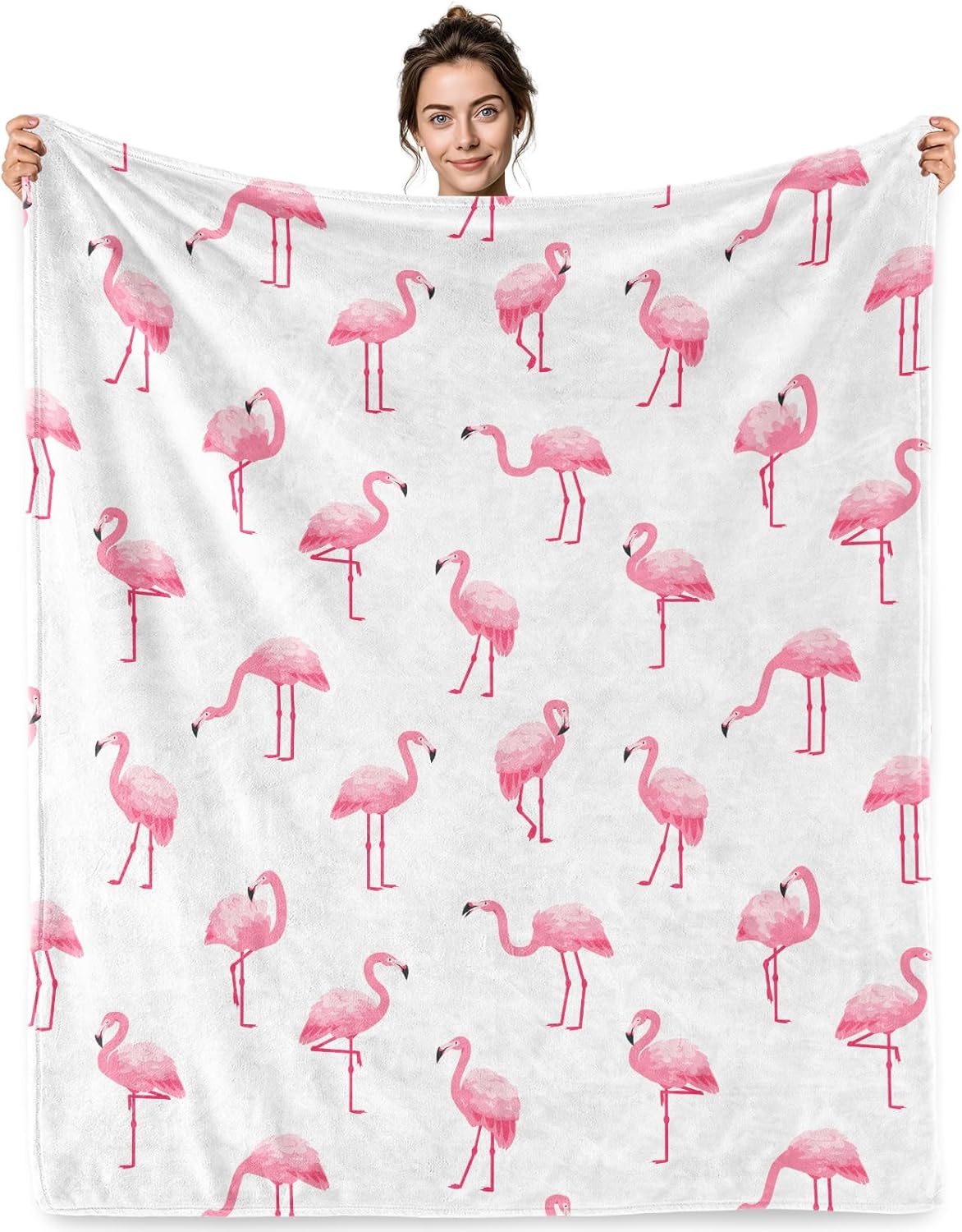 Flamingo Gifts for Women Girls Pink Flamingo Blanket Present for Birthday Christmas Holidays Flannel Throw for Her Home 75X95CM
