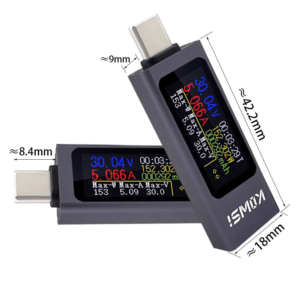 11 in 1 Colour Type-C Tester DC Digital Voltmeter Amperimetro Current Voltage Meter Amp Volt Ammeter Power Bank Charger indicat