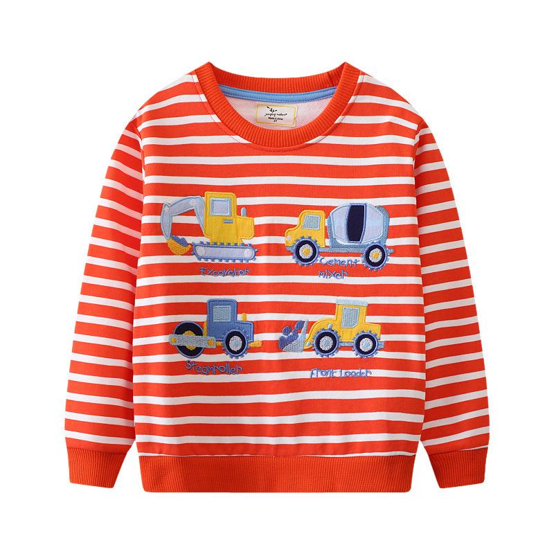 European & American Boys' Autumn Round Neck Hoodie - Long Sleeve Pullover Sweatshirt