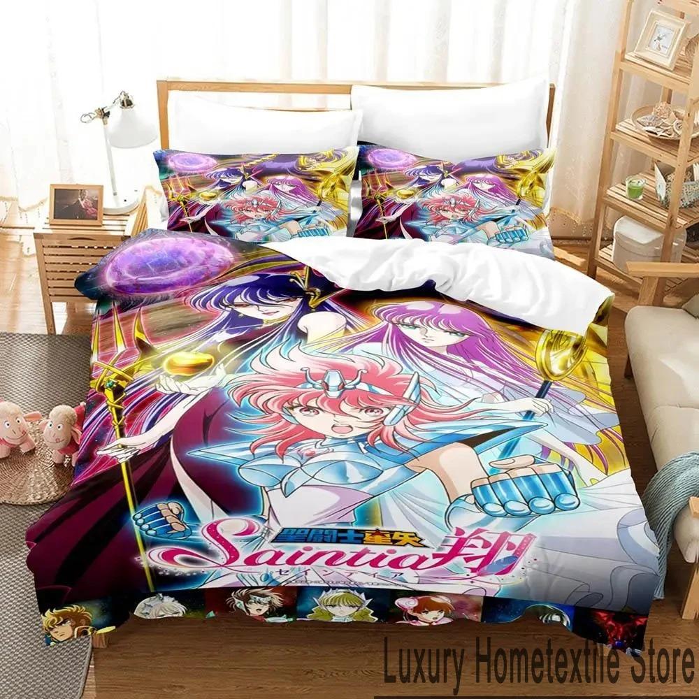 3D Print Anime Saint Seiya Bedding Set Boys Girls Twin Queen King Size Duvet Cover Pillowcase Bed Boys Adult Home Textileextile