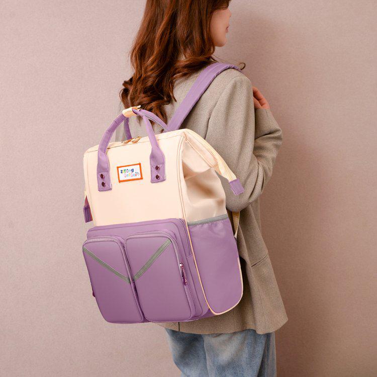 2026 Spacious Lightweight Mom & Baby Diaper Bag with Milk Storage and Double Shoulder Straps