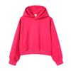 Korean Style Womens Short Hooded Zip-Up Cotton Blend Sweatshirt Loose Fit Winter Casual Top