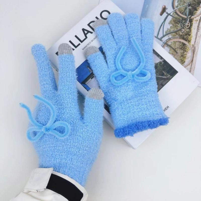 

Зимние женские перчатки для письма, ветрозащитные, для велоспорта, студенческие, сенсорные, теплые, для осени и зимы синий