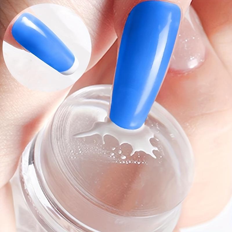 Professional French Manicure Nail Stamp Kit - Transparent Silicone Jelly Stamper with Scraper for Easy DIY Nail Art