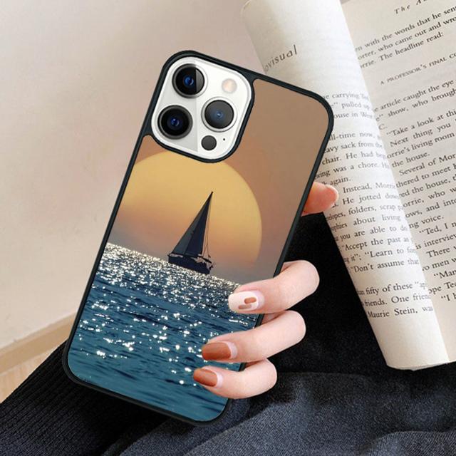 

Чехол для телефона Парусная яхта на закате Задняя крышка для iPhone 17 Air 16 15 14 13 11 12 Pro Max Plus Fundas Coque iPhone 13