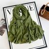 Autumn and winter new imitation cotton and linen scarf women's solid color silk scarf retro khaki monochrome long scarf decorative long shawl