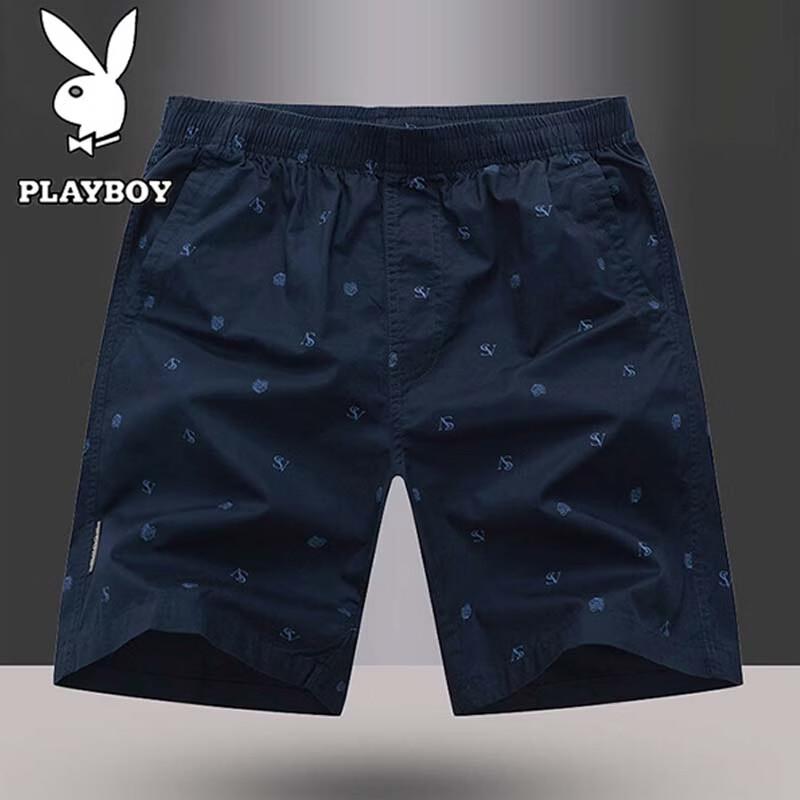 Мужские летние дышащие спортивные шорты PLAYBOY 5XL темно-синий
