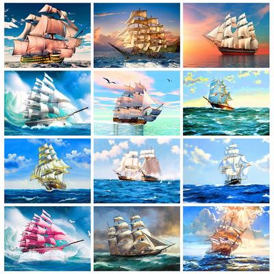 5D DIY Diamond Painting Full Drill Square Ferry Diamond Embroidery Sale Landscape Rhinestones Mosaic Home Decor