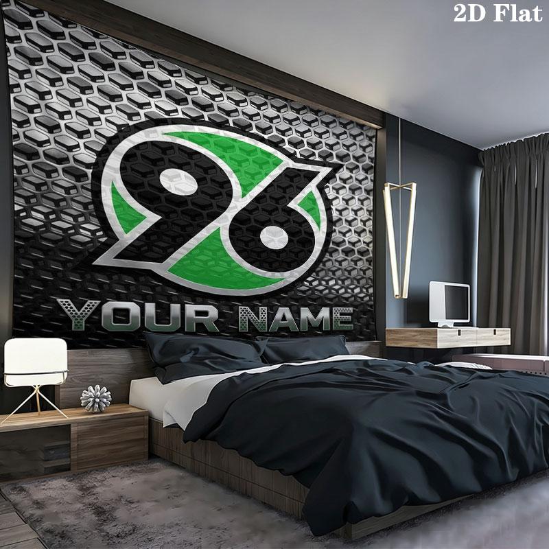 Hannover 96 Custom Name Wall Tapestry Aesthetic Wall Hanging Printed Fabric Blanket Decorative Tapestries for Bedroom Living Room Home Decor