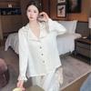 Ice silk girl homewear Xiaoxiangfeng French lace long-sleeved pajamas homewear new ice silk long-sleeved suit