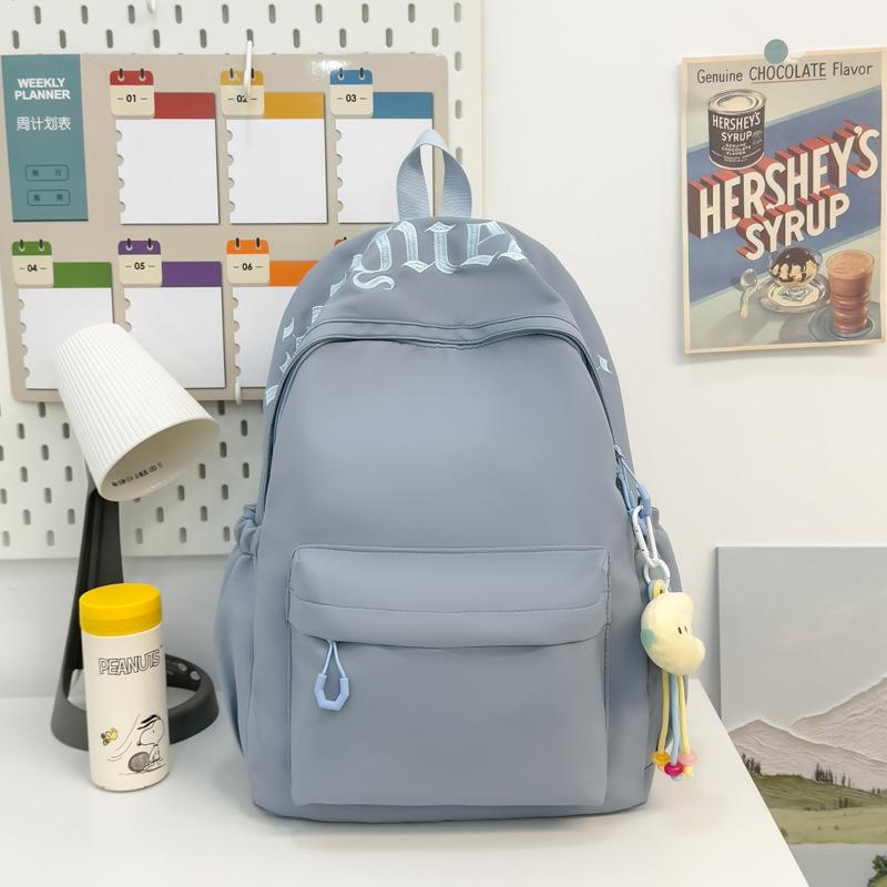 Schoolbag Schoolbag for Female Students Ins Wind Simple Korean Version of Casual Junior High School Students Backpack Large Capacity High School