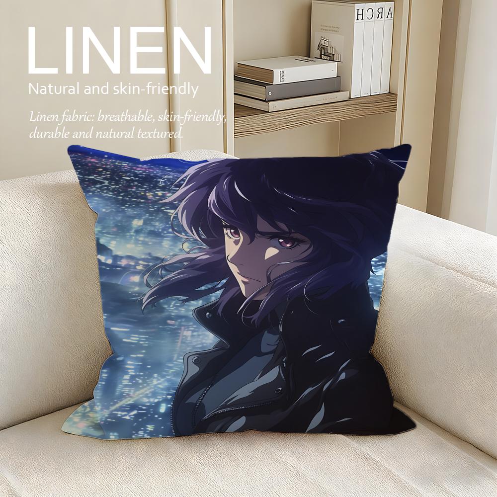 Character Motoko Kusanagi Cushion Cover Pillowcase Set Pcs x x Breathable Washable Sofa Cushion Cover