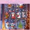Christmas Party Decorations Pvc Santa Snowman Reindeer Snowflake Custom Stickers Set For Holiday Festivities