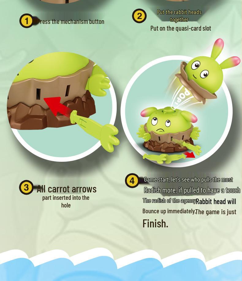 Genuine Plants vs. Zombies Twin Rabbit Radish Pull Toy - Novelty Interactive Prank for Boys