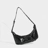 Hot Girls Pu Leather Black Underarm Bag Y2k Women Retro Dumpling Bags Purse Female Vintage Fashionable Hobos Bags Handbag New