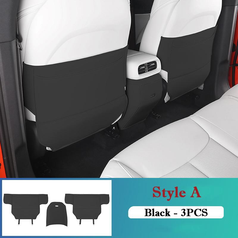 For Xpeng G6 2024 Leather Seat Back Kick Protector Waterproof Armrest Box Anti Kick Pad Seat Cover with Storage Bag