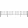 VidaXL Garden Fence with Spear-Shaped Top Steel 714.5 X 100 Cm Black 277614