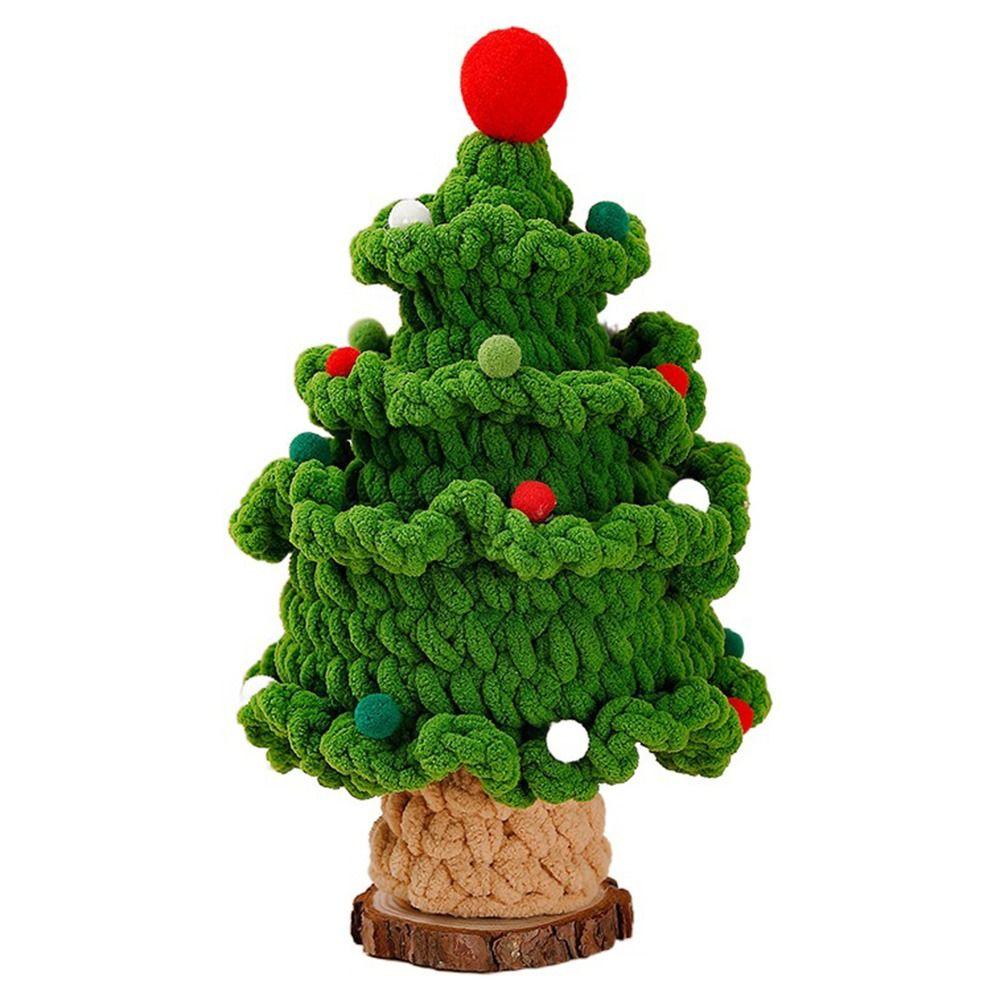 Finished Crochet Christmas Tree Hand Woven Artificial Knitted Tabletop Ornament  Christmas Day