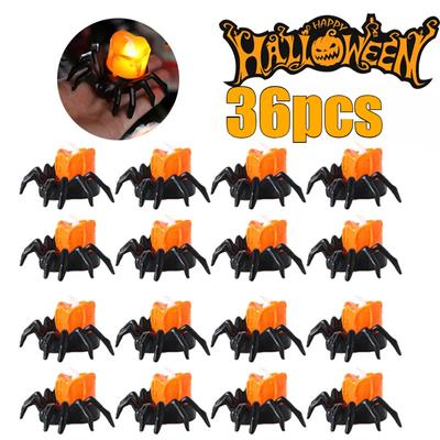 36 peças decorações de Halloween LED vela luz plástico aranha abóbora lâmpada para casa bar casa mal-assombrada festa de Halloween decoração horror adereços