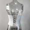 Slim Fit Lace Corset Hollow Crop Tops Fashion Suspender Vest  Spring Summer