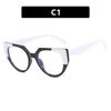 Color matching cat eye irregular flat mirror simple anti-blue TR glasses frame European and American ins glasses frame women