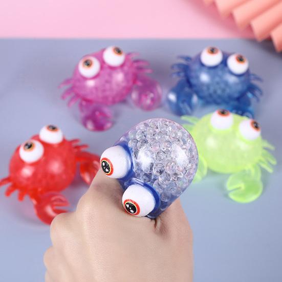 Crab Squeeze Toy Flexible Elastic Anti-stress Balls Colored Pinch Toy Relieve Stress Vent Toys Fidget Squishes Decompression Toy Party Favor