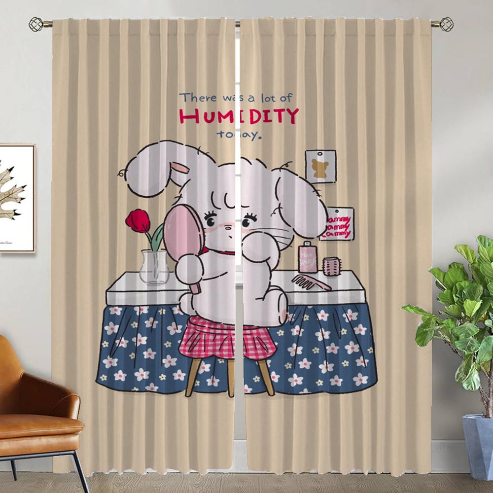 Mikko Window Curtain for Room 2 Panel Halloween Decoration Tulle for Bedroom Curtains Child Room Partition Shades Living Kitchen