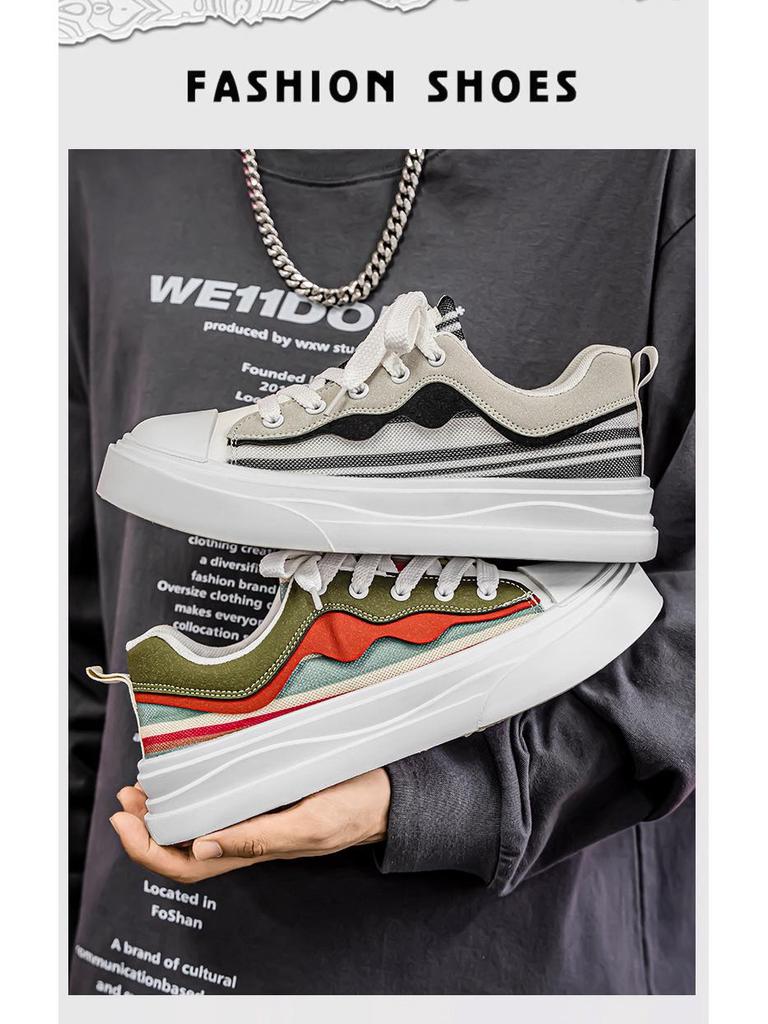 Pánské letní plátěné boty s prodyšnou síťovinou 2025: Ležérní, všestranné tenisky v korejském stylu