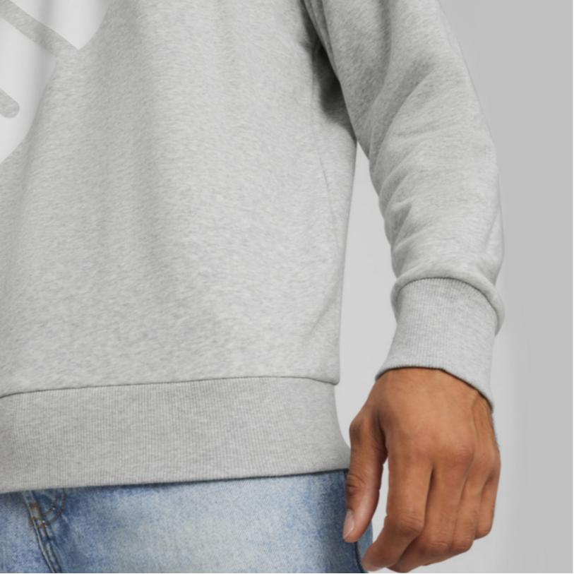 Puma Hanorac cu mânecă lungă, cu decolteu rotund, cu litere, cu design cu litere, hanorac pentru bărbați Gri 681298-04