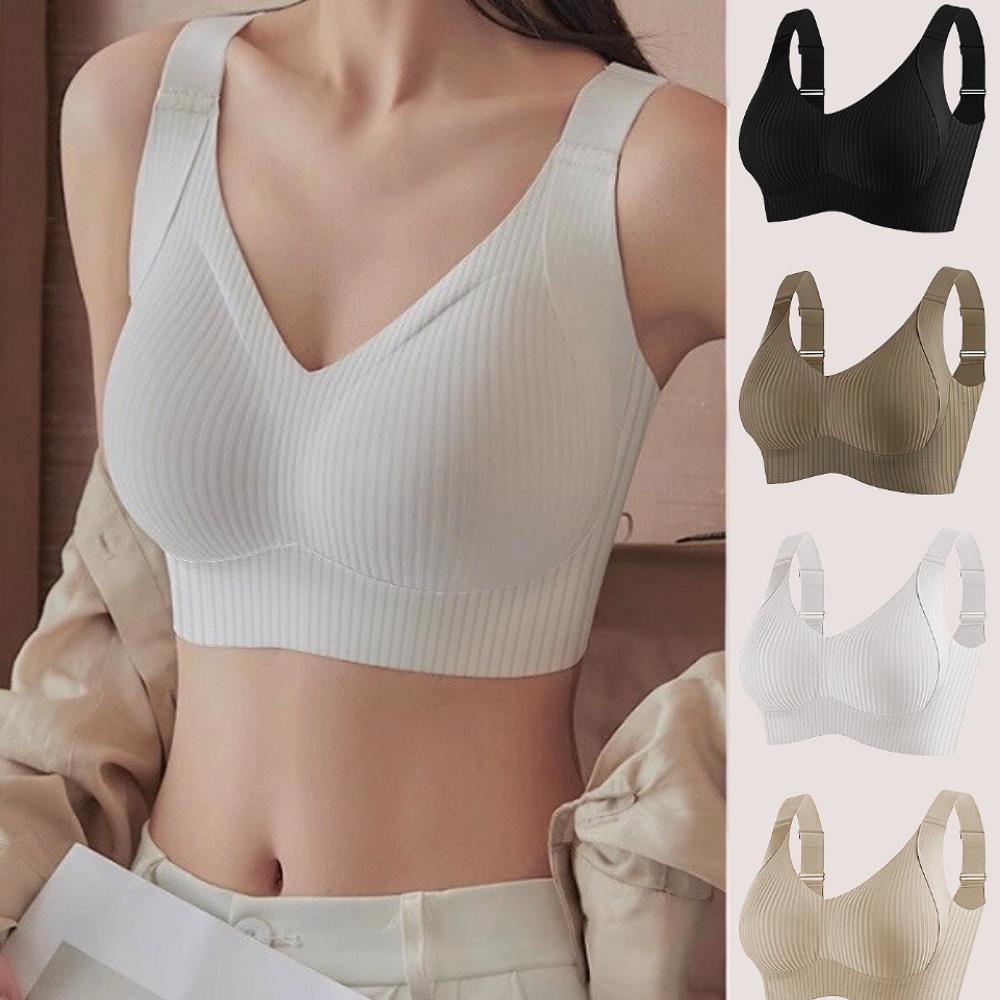 European Size Women's Plus Size Seamless Bras Push Up Bras for Large Breasts Maillard Colored Tank Top Underwear