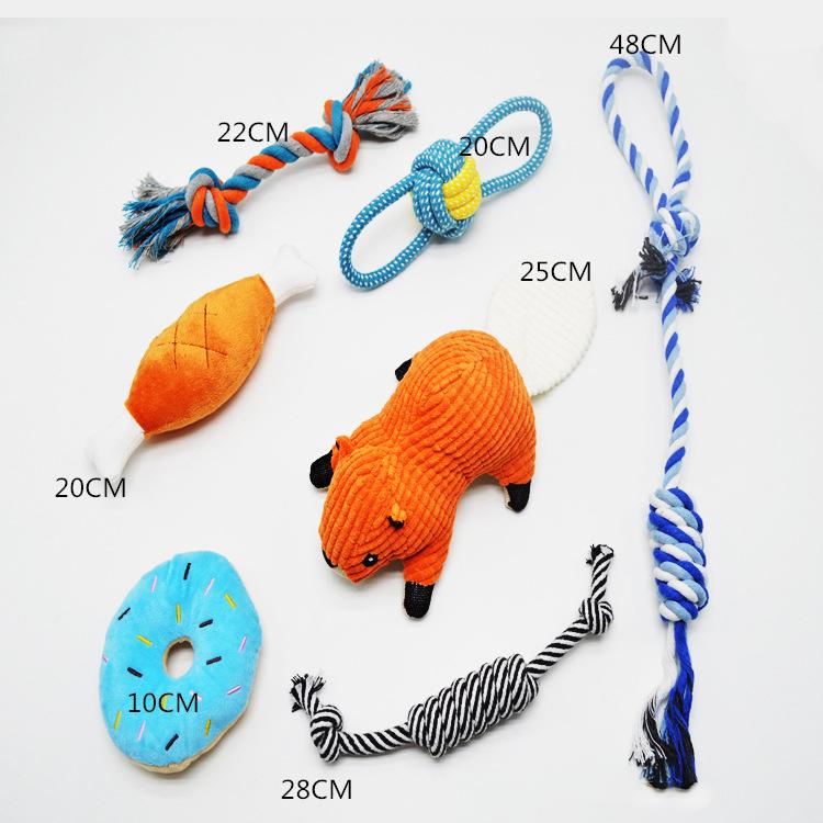 Manufacturer Rope Plush Indestructible Dog Chew Toys Set