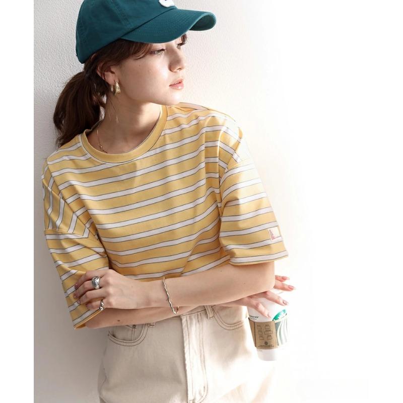 DIMANAF 2025 Summer Plus Size Women T-Shirts Stripe Elegant Short Sleeve Tops Tees Loose Cotton Shirt