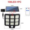 Outdoor LED COB Solar Lights Split Motion Sensor Flood Lights Waterproof Solar Light Remote Control Wall Lamp Yard Patio Garden