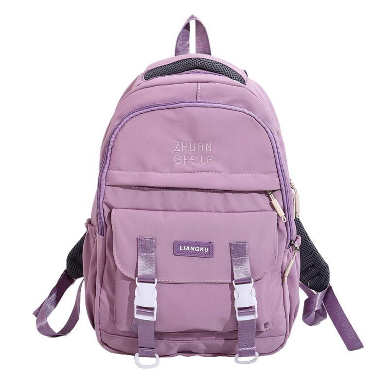 

Рюкзак в корейском стиле с цветными блоками 2024: Повседневная школьная и дорожная сумка унисекс с отделением для ноутбука Without pendant фиолетовый