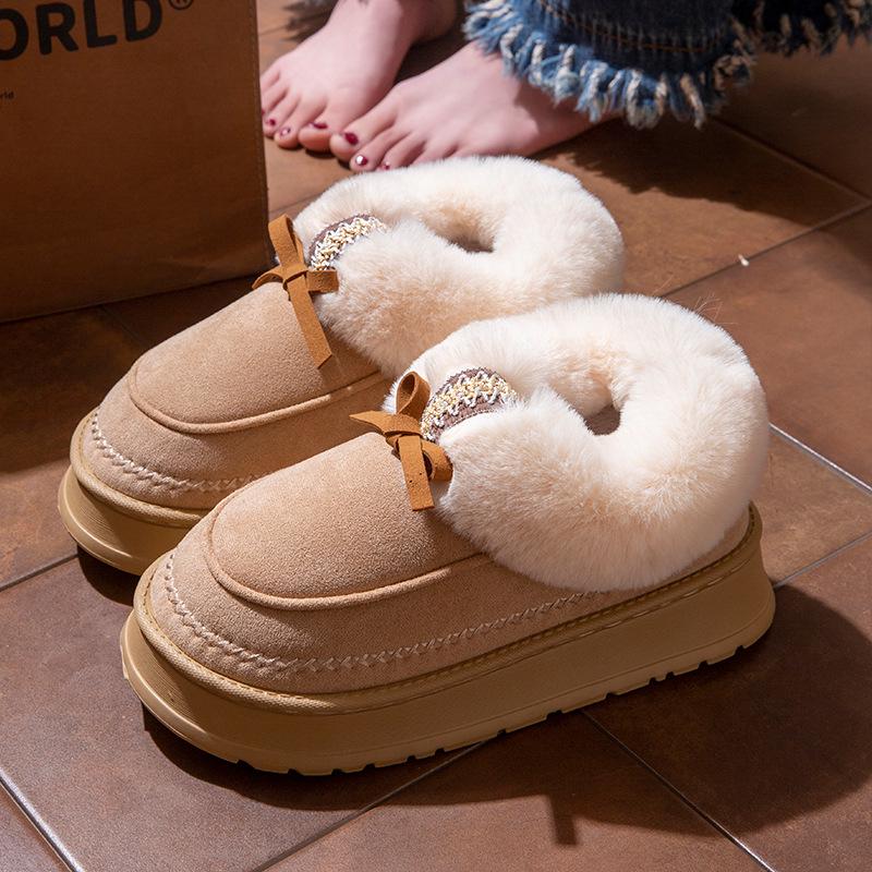 

Женские зимние плюшевые нескользящие хлопковые тапочки с толстой подошвой и закрытой пяткой 36-37 (runs small) хаки