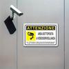Vintage-Style Reflective Video Surveillance Metal Sign - Wall-Mounted, 20.32x30.48 Cm, Dual-Language English & Italian, Ideal Fo