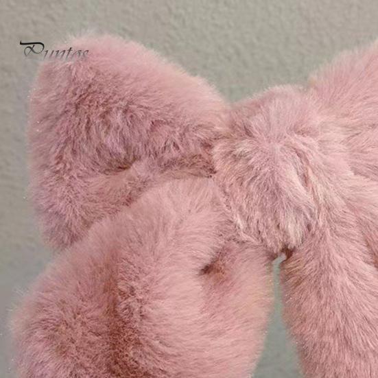 Mädchen Große Schleife Haarnadel Einfarbig Plüsch Textur Haar Clip Herbst Winter Stil Haar Zubehör Täglichen Tragen