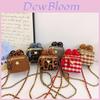 Stylish Pu Plaid Crossbody Bag With Bow And Chain For Kids In Various Colors