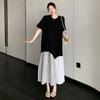 Dámské ležérní volné dlouhé letní šaty s krátkým rukávem, bavlněné vintage, nové, plus size