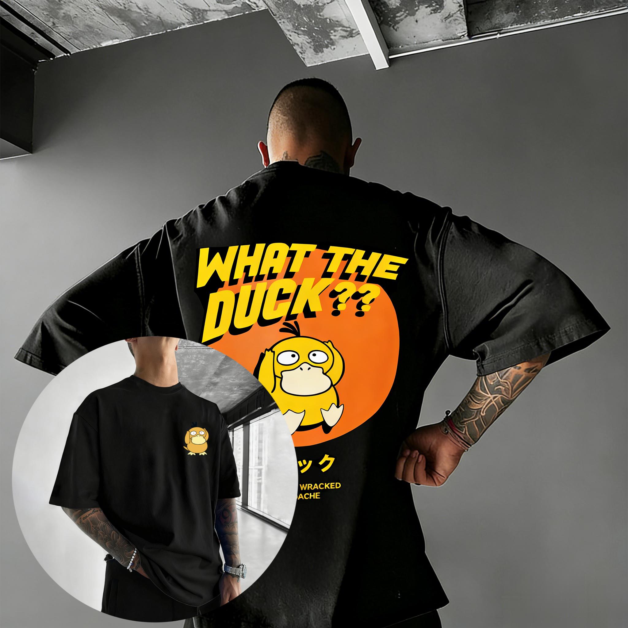 

2026 Summer Y2k Pokemon Psyduck Graphic T Shirt Men Women Cotton Short Sleeve Tee Streetwear Cartoon Print Oversized Casual Tops 4XL
