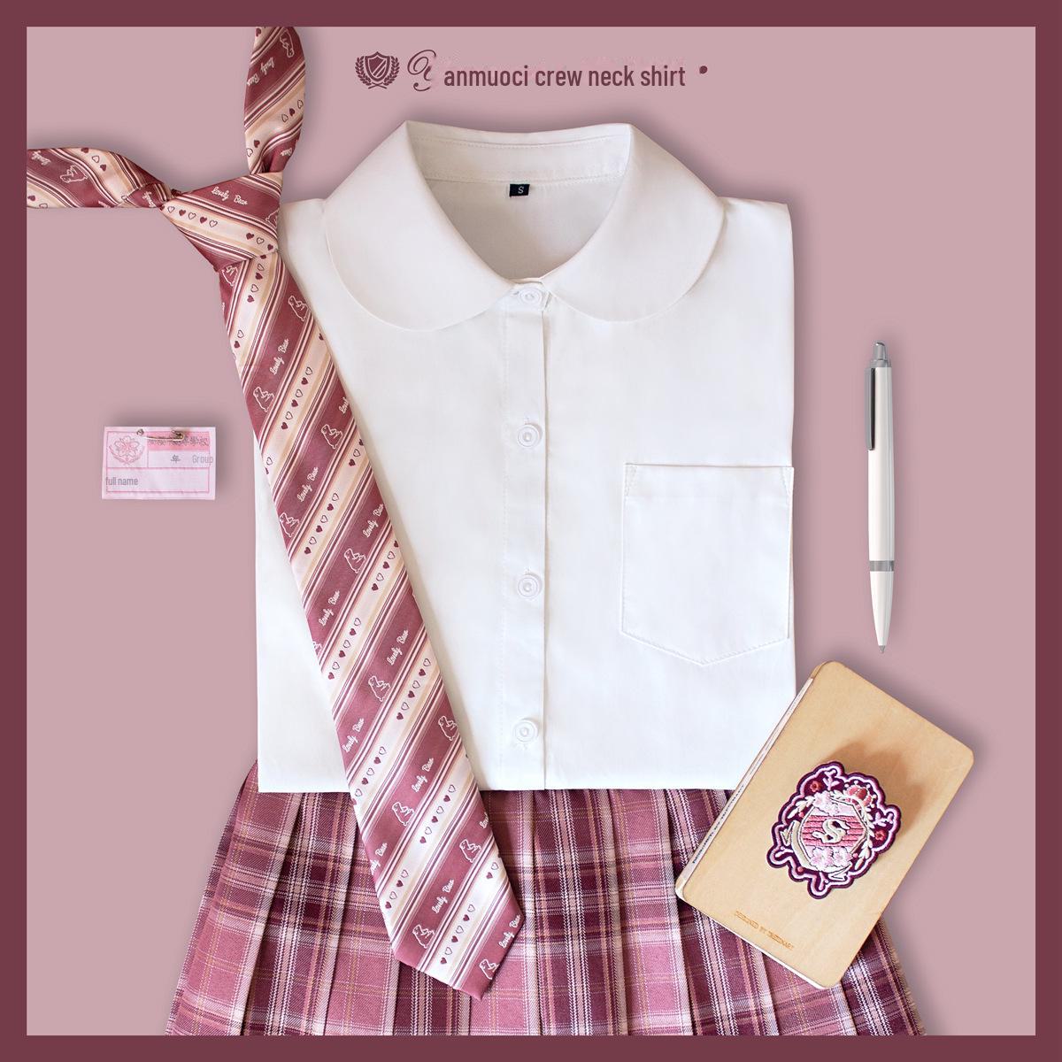 

Рубашка с длинным рукавом JK Uniform - белая и черная, с острым и круглым воротником, ткань TR XL