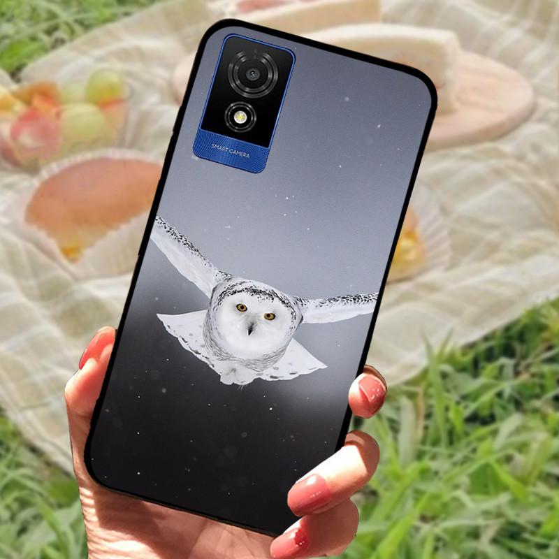 

For TCL 501 Case Cover For TCL501 Silicone Soft Marble Black Bumper Funda Coque for TCL 501 T433D Full Protective 2024 TCL 501