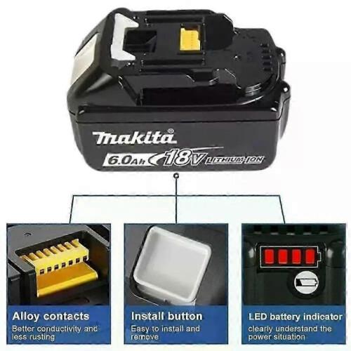 (6.0Ah 3 buc)Baterie 100% 6Ah 18V Bl1830b Bl1850b Bl1850 Bl1840 Bl1860 Bl1815 Baterie de Litiu de Înlocuire-fj