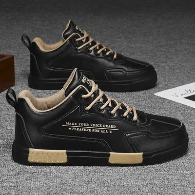 Fashion Men's Shoes Breathable Black High Top Casual Sneakers For Men Fashion Driving Walking Flat White Tennis Shoes Zapatillas Deporte