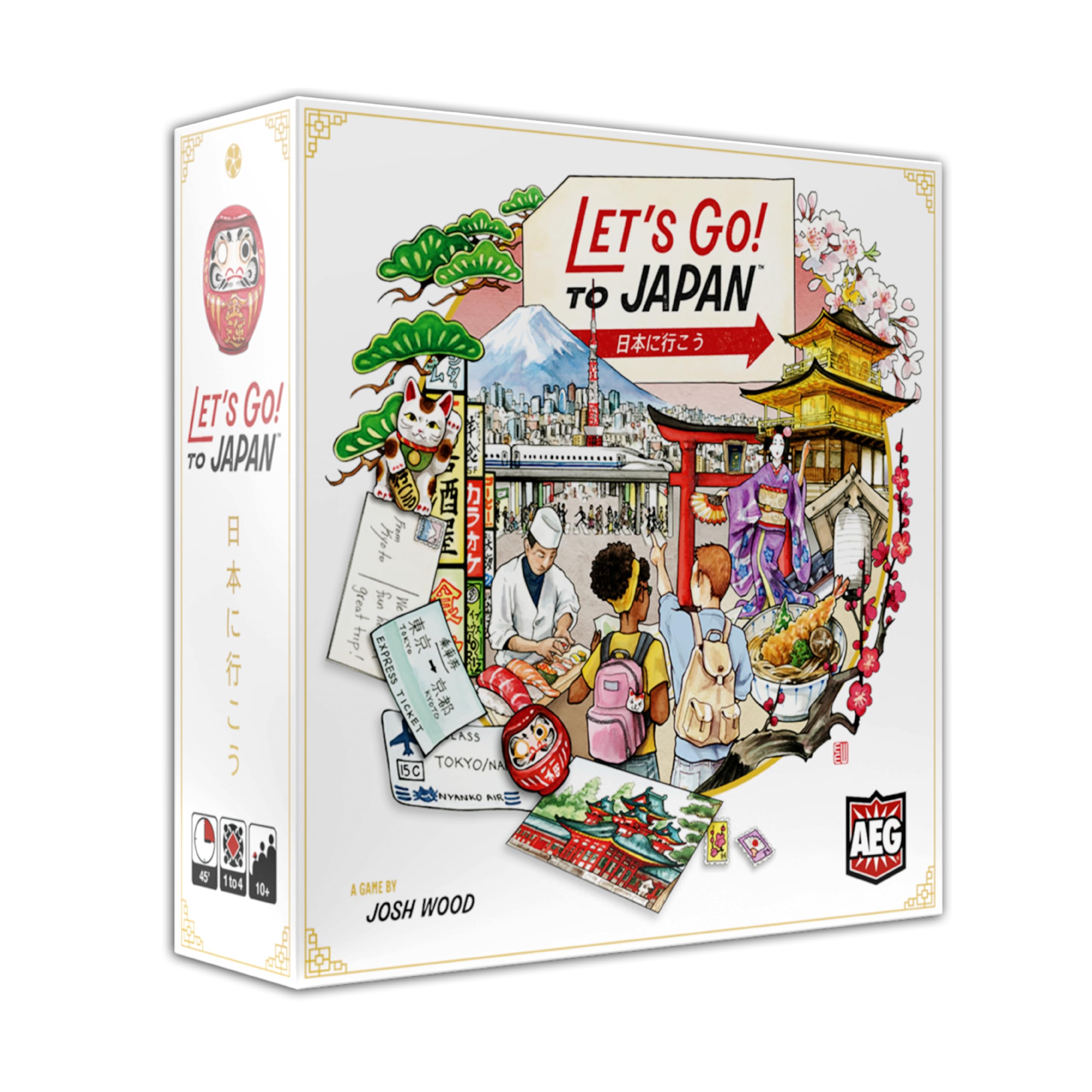 

AEG to Japan Board Game Storytelling Travel Planning Strategy Card Game Plan and Experience Your Dream Vacation Players Ages Let s Go! & 1-4 білий