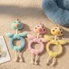 Plush Bird Dog Toy Spiky Rubber Ring Stuffed Bird Dog Chew Toy Rope Knot Interactive Tug-of-War Toy for Teeth Cleaning Small Medium Dogs