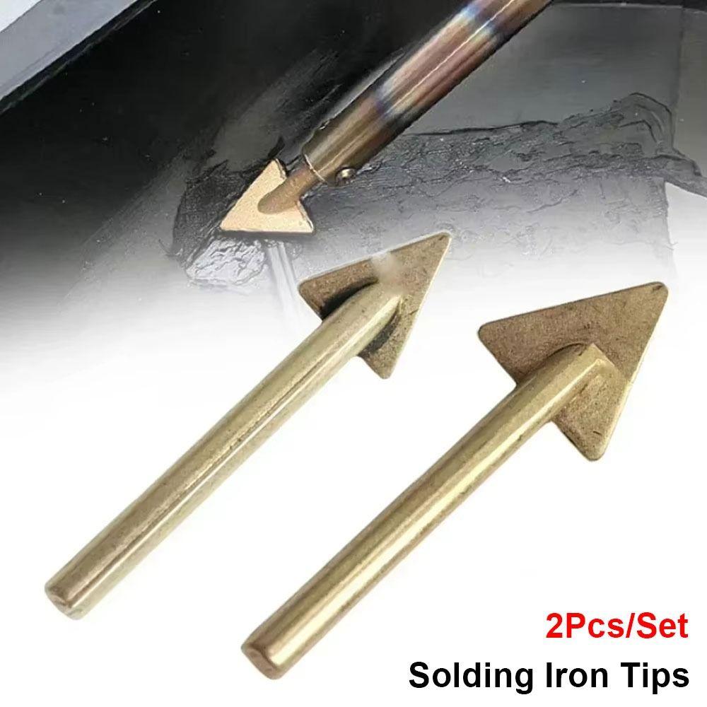 2Pcs/Set 80W Soldering Iron Tips Triangular Smoothing Head Welding Tips Welding Repair Tool