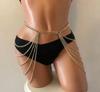 Modische Metallketten-Quasten-Hüftkette, Bikini-Dekoratives Felsiges Körperketten-Schmuckstück, Personalisierter Hüftschmuck