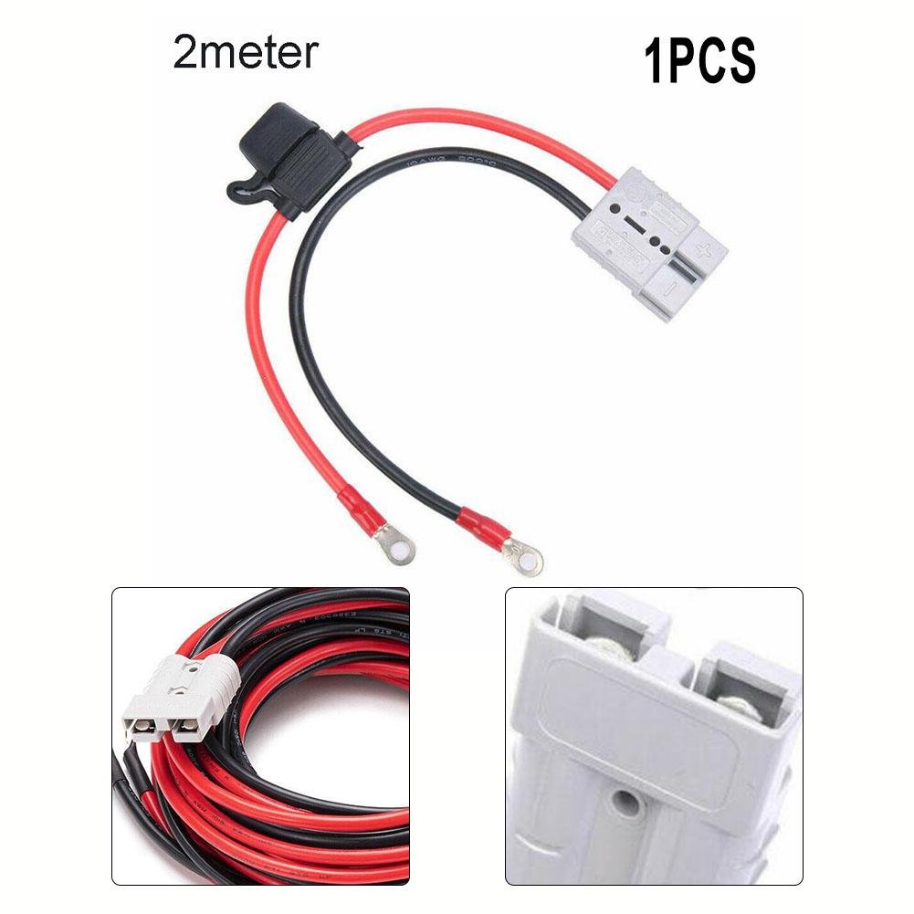 Heavy Duty 50A Battery Charging Cable with M8 Lug Terminal 2m Wire for Dual Battery and Trailer Power Wiring In RVs and Buses