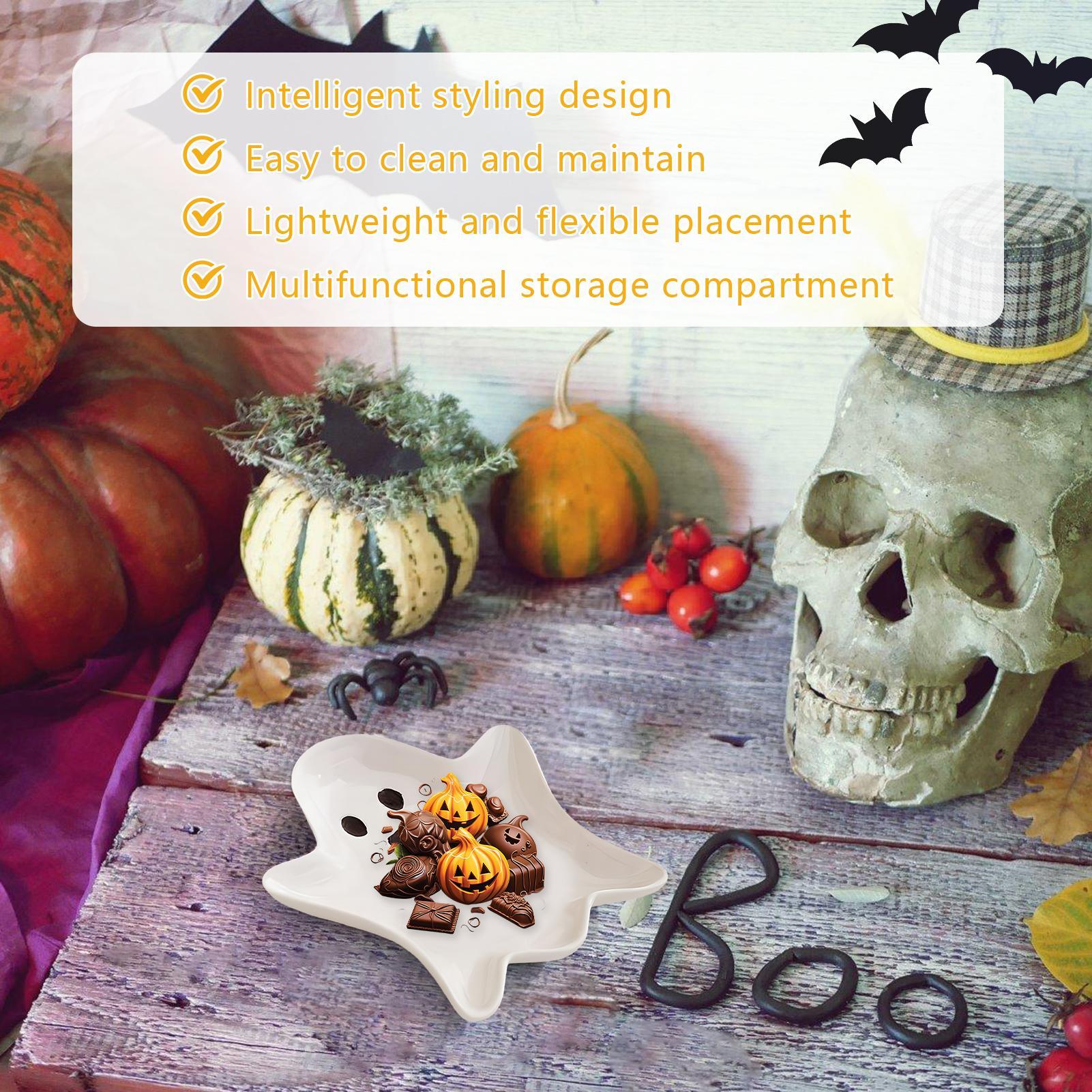 

Halloween Plates Cute Ceramic Halloween Jewelry Dish Seasonal Decor For Living Room Dressing Table Bedroom Dining Thanksgiving CHINA